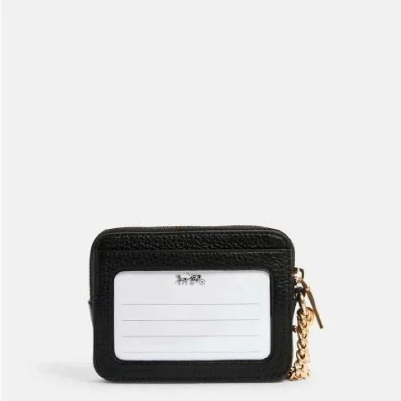 Coach Zip Card case Wallet chain - Picture 2 of 5